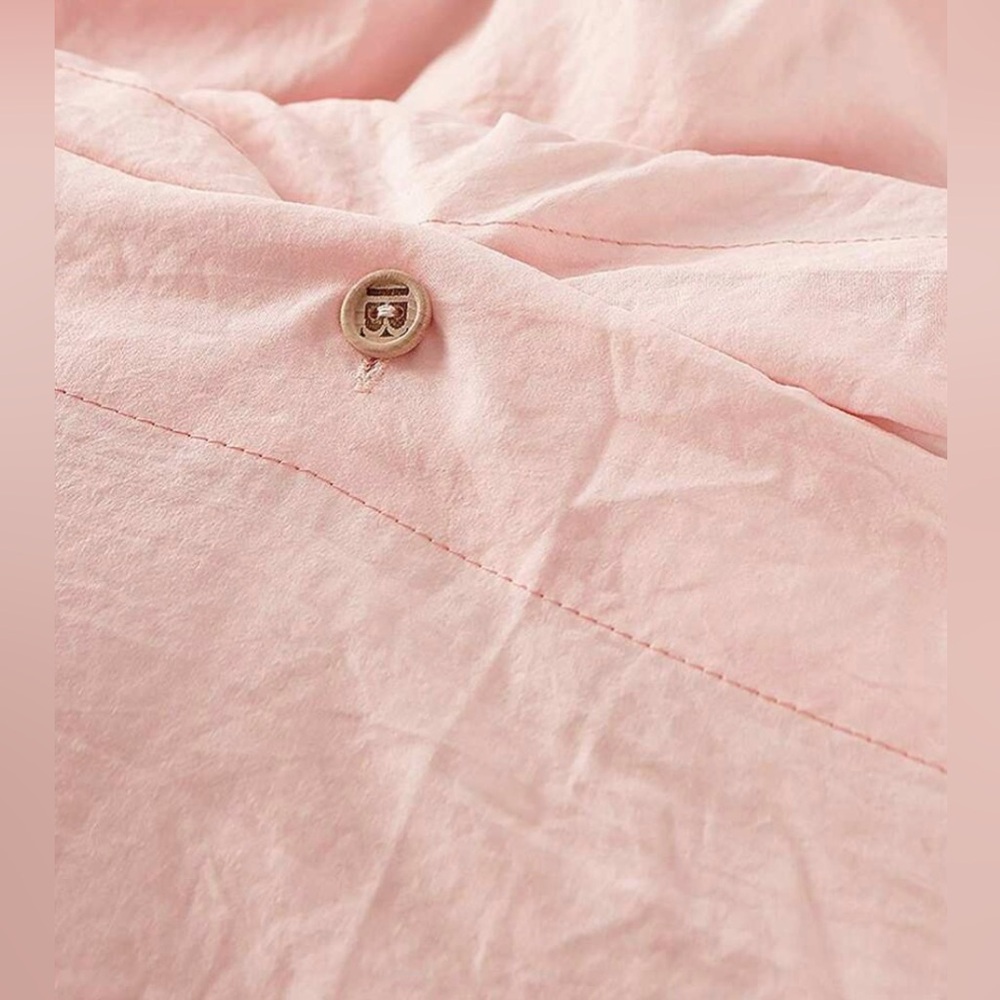 Natural Loft King Solid Duvet Cover Set Rose Quartz - Picture 3 of 6